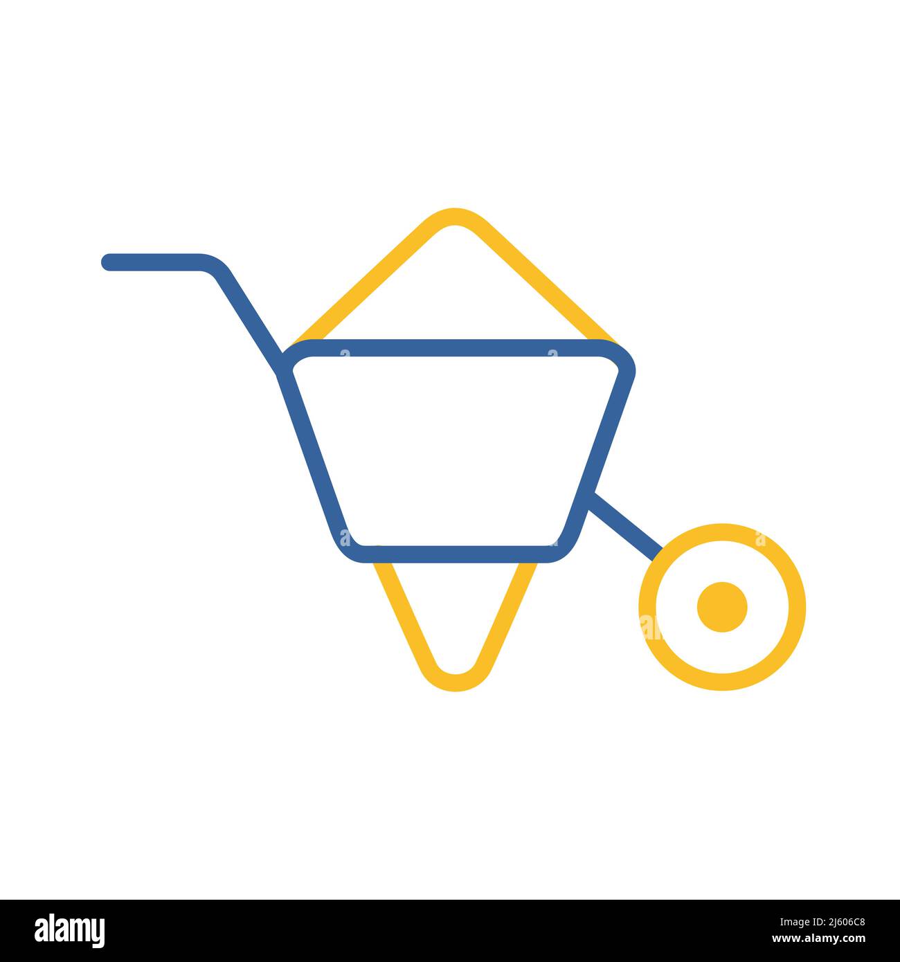 Garden wheelbarrow vector isolated icon. Graph symbol for agriculture ...