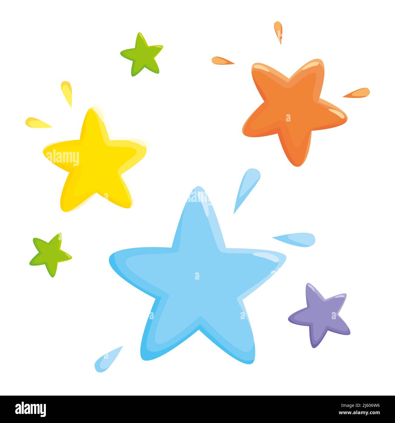 Colorful stars in dark background. Seamless pattern texture Stock Vector