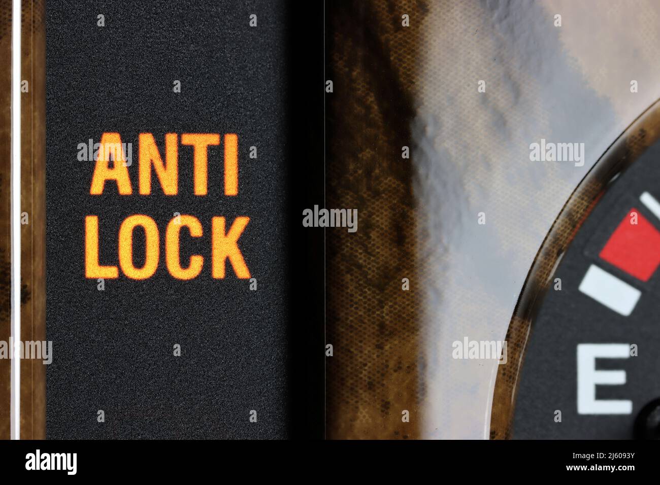 anti lock warning light in car dashboard Stock Photo Alamy