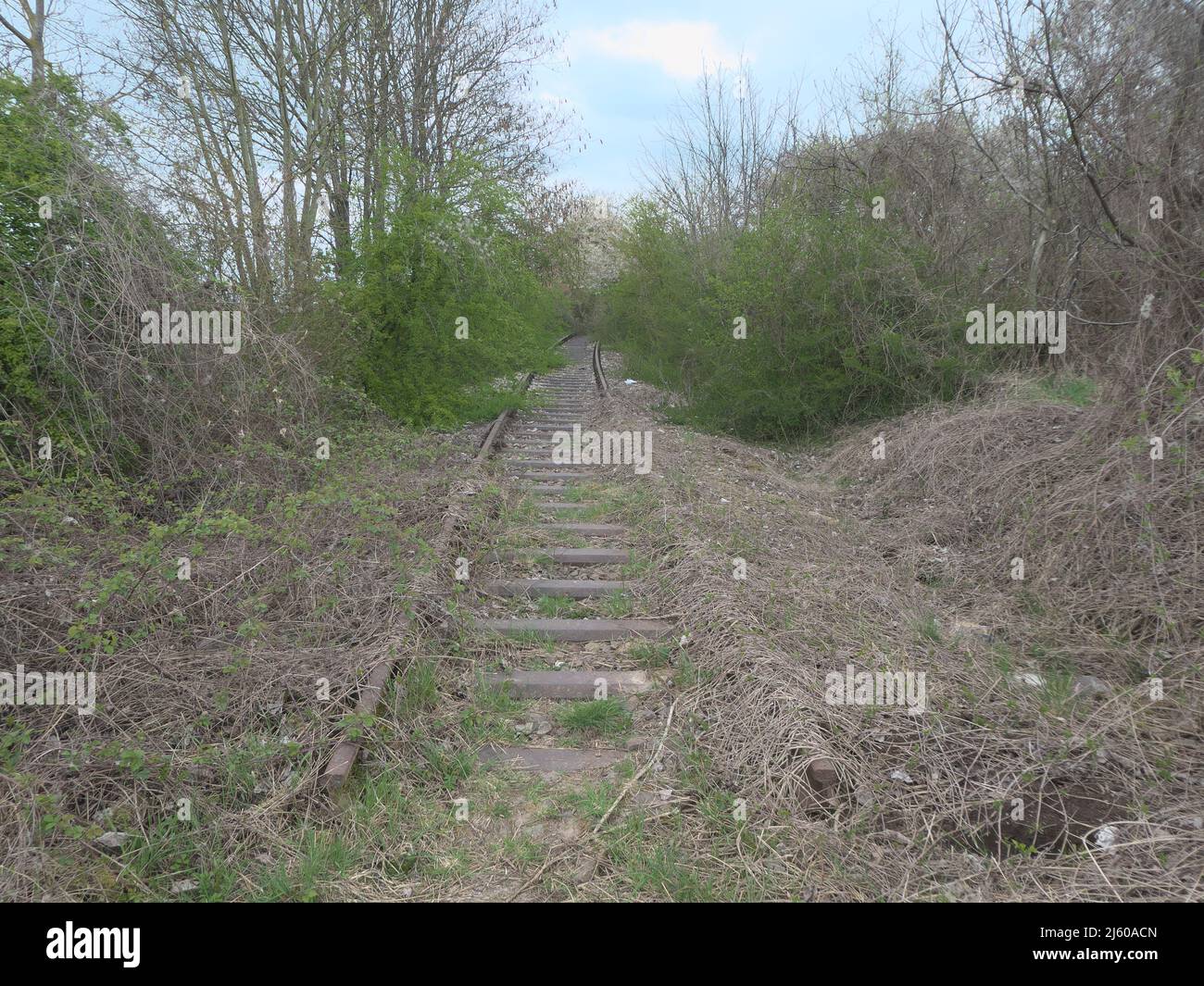 Old railway line between Landau and Herxheim Stock Photo