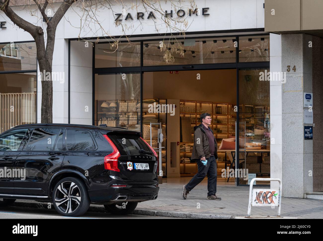 A pedestrian walks past the Spanish Inditex group dedicated to the  manufacturing of furniture and home textiles, Zara Home, store in Spain.  (Photo by Xavi Lopez / SOPA Images/Sipa USA Stock Photo -