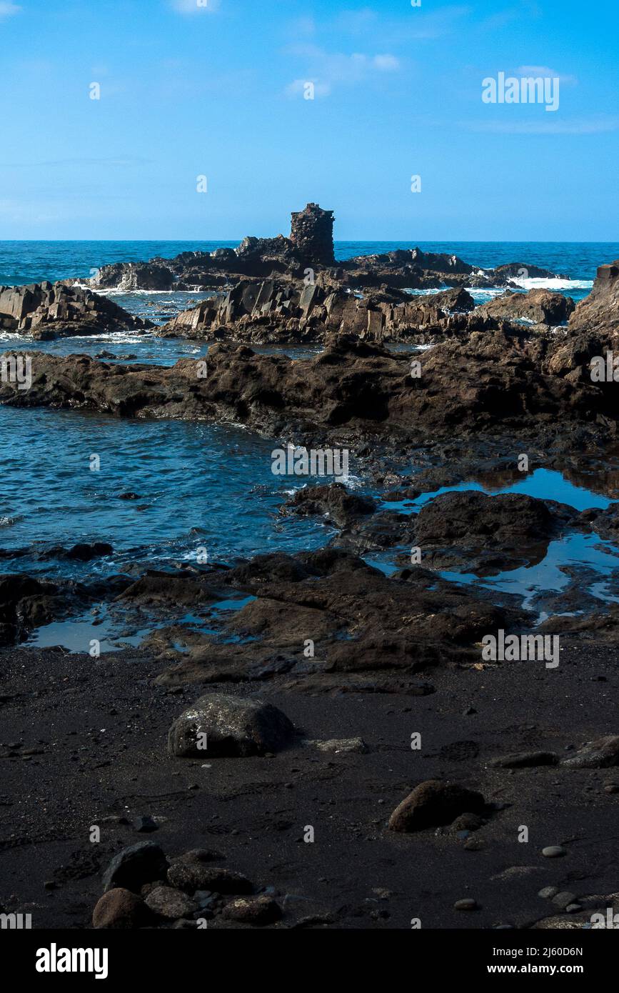La Gomera, Canary Islands, Spain: volcanic rocks in the Alojera bay Stock Photo
