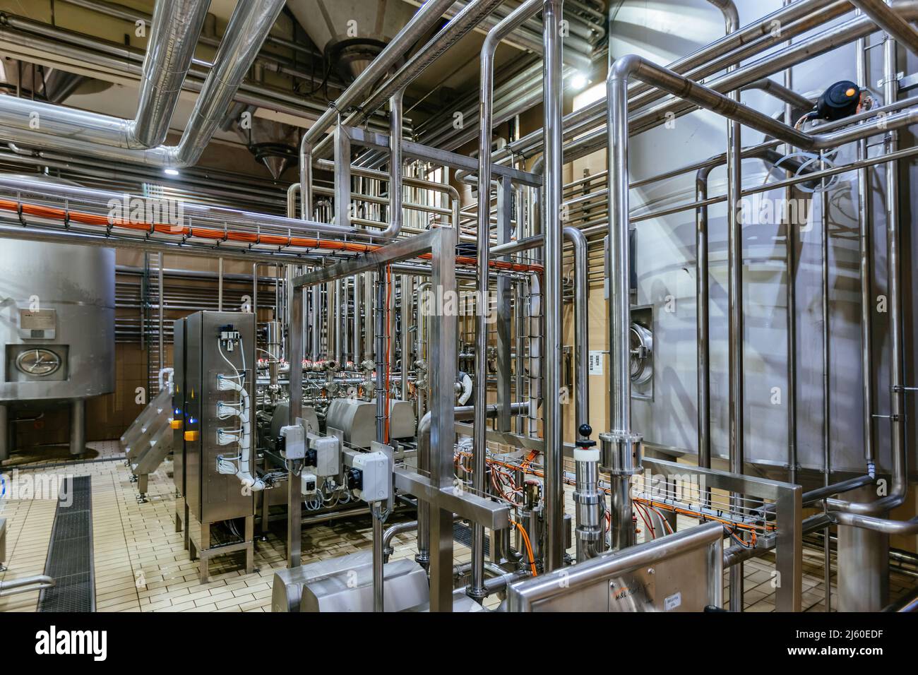 Vats Picture Industrial steel vats connected by the pipeline Stock Photo - Alamy