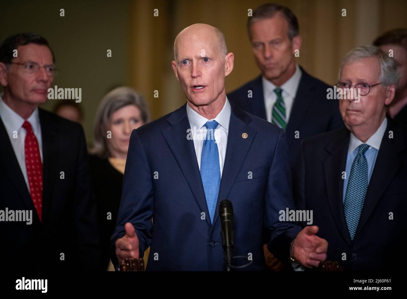United States Senator Rick Scott (Republican of Florida) offers remarks ...
