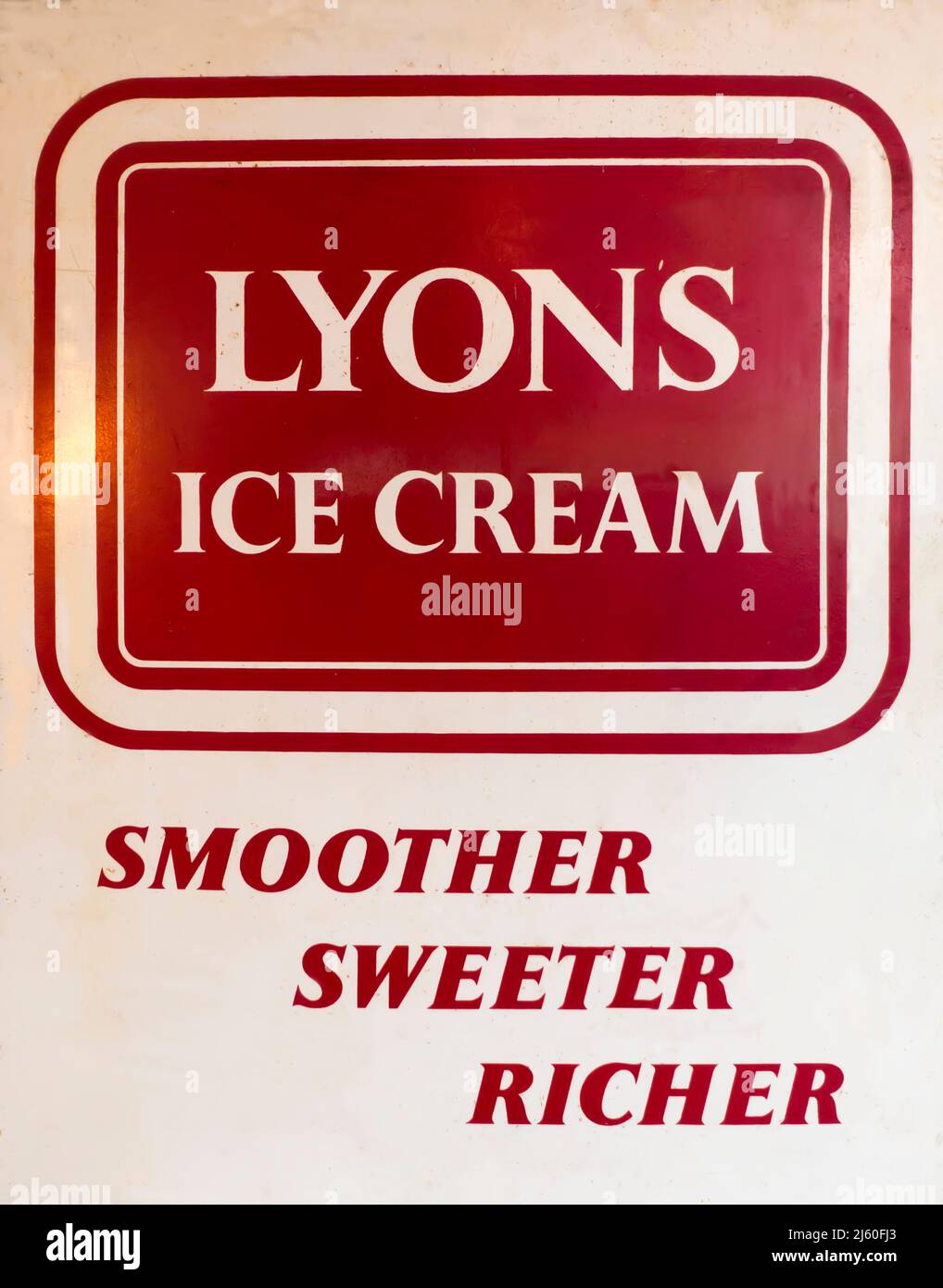 Vintage Lyon's Ice Cream sign Stock Photo