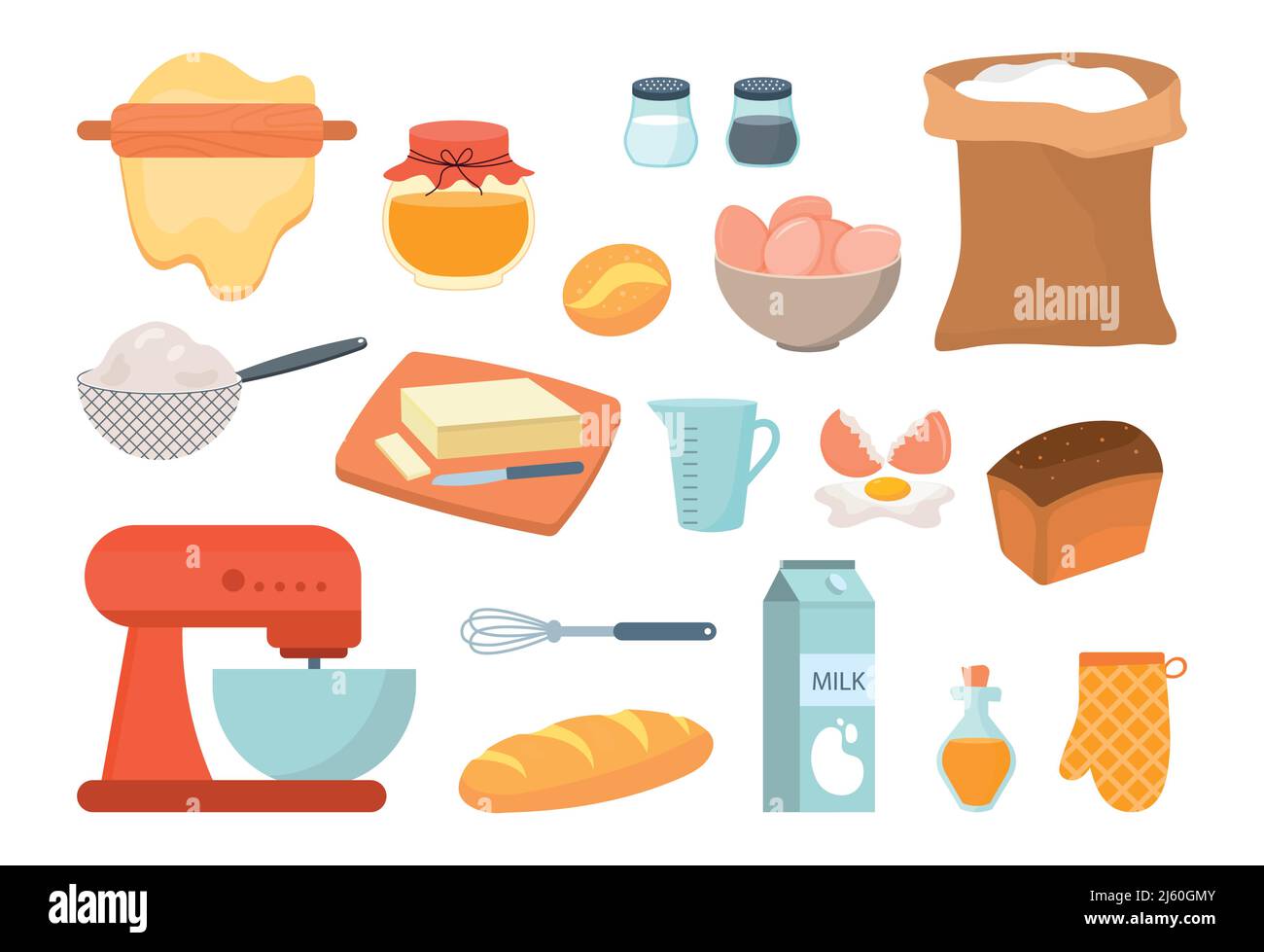 Bakery stickers set Stock Vector