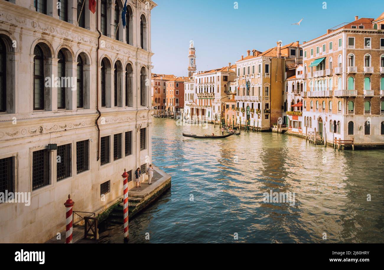 Picturesque View of Traditional Venetian Canal and Italian Architecture in City of Venice, Italy 01 Stock Photo