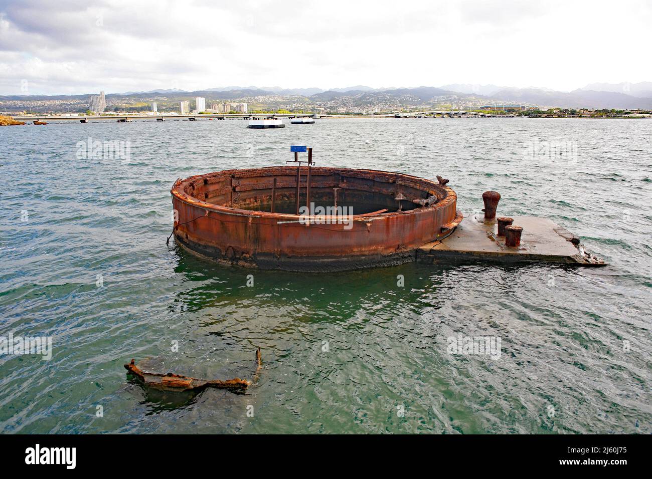USS Arizona, Pearl Harbour, Hawaii Stock Photo