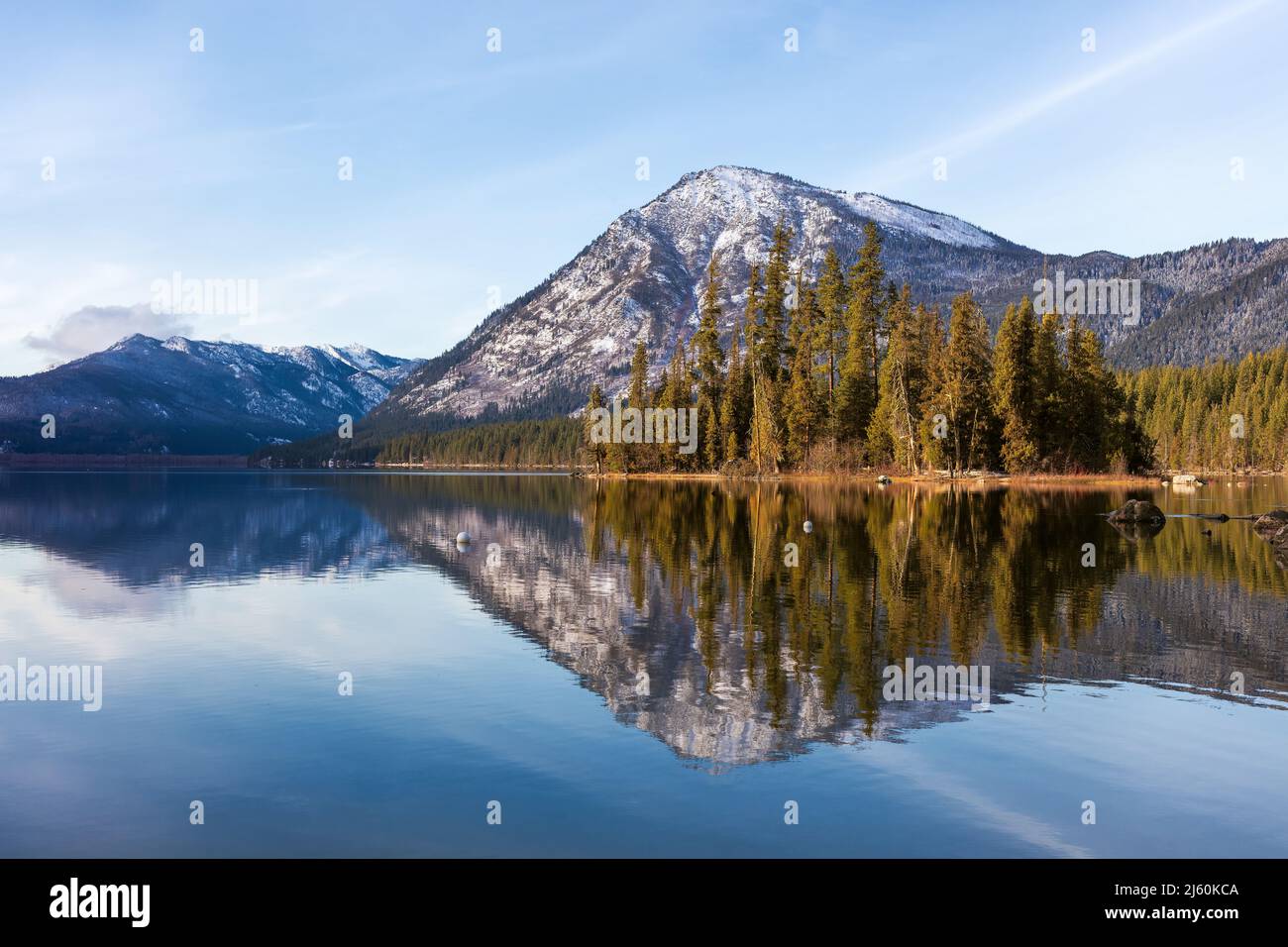 The Cascade Mountains in Lake Wenatchee State Park, Washington, USA Stock Photo