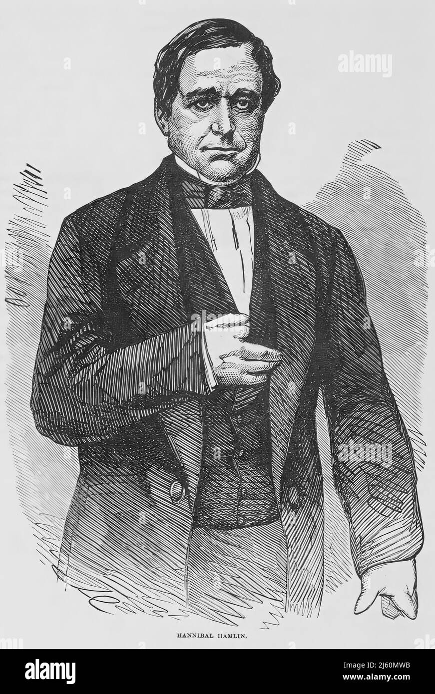 Portrait of Hannibal Hamlin, Vice President of the United States during the American Civil War. 19th century illustration Stock Photo