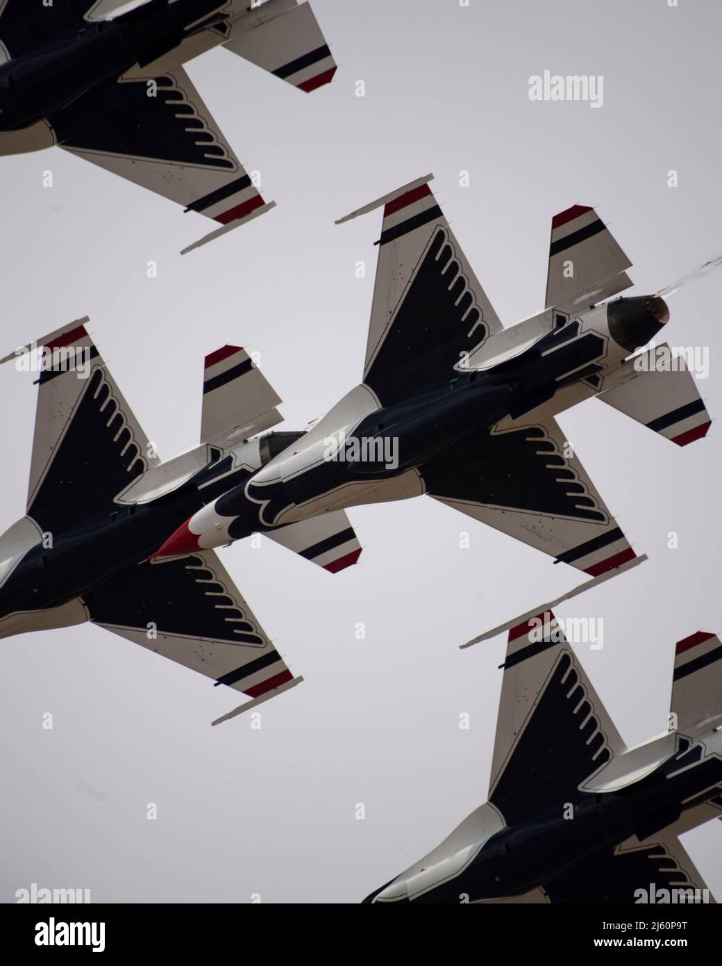 The United States Air Force Air Demonstration Squadron, known as the "Thunderbirds", perform in