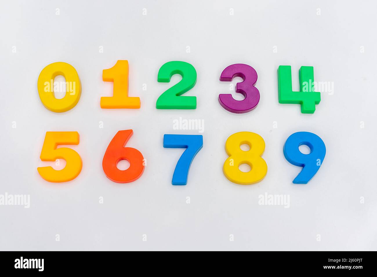 Multicolored numbers from 0 to 9 isolated on a white background Stock ...