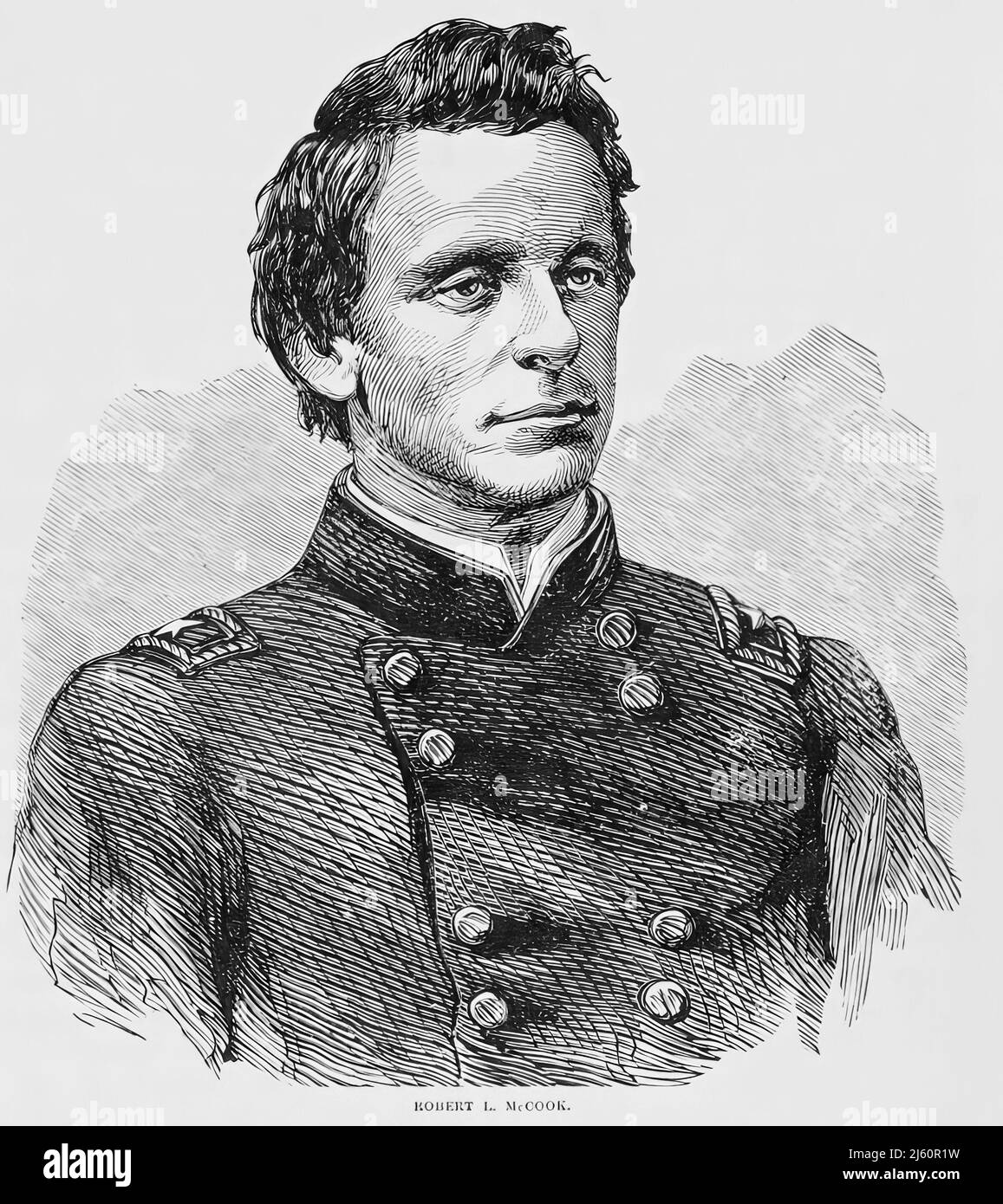 Portrait of Robert Latimer McCook, Union Army General in the American Civil War. 19th century illustration Stock Photo
