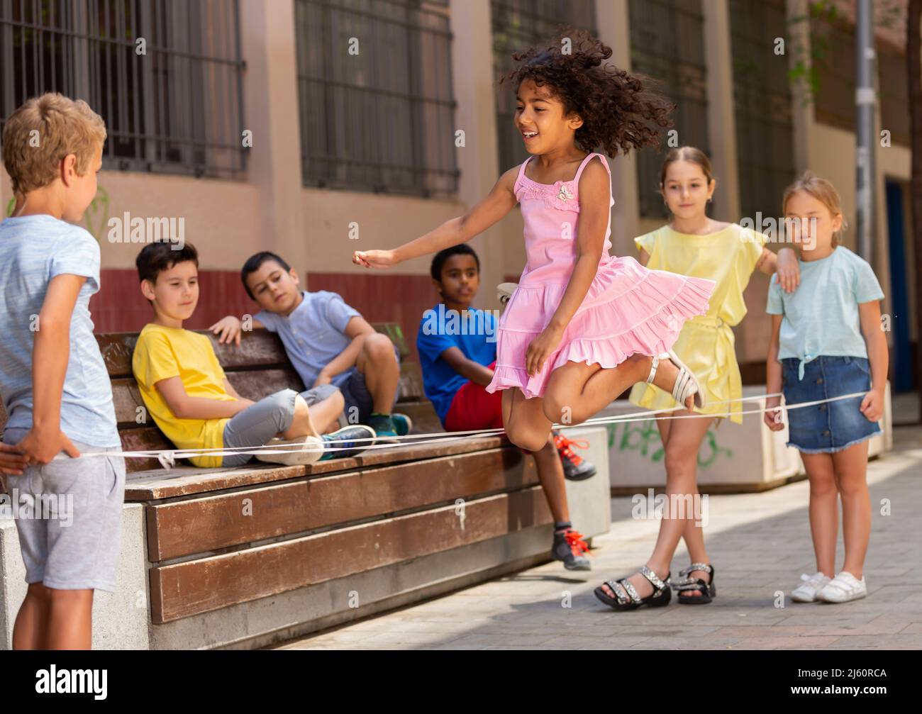 African american girl jumping rope hi-res stock photography and images ...