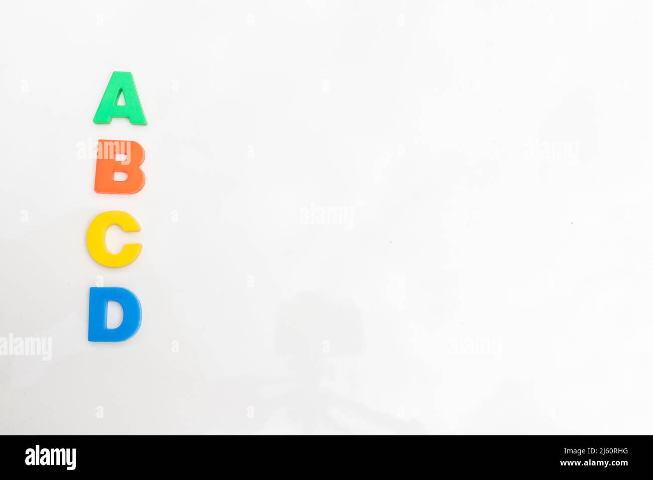 ABCD alphabet on a white isolated background with copy space Stock Photo