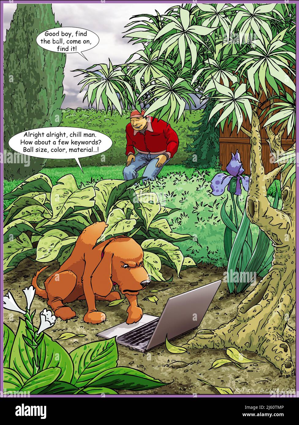 Search engine, satirical illustration Stock Photo - Alamy