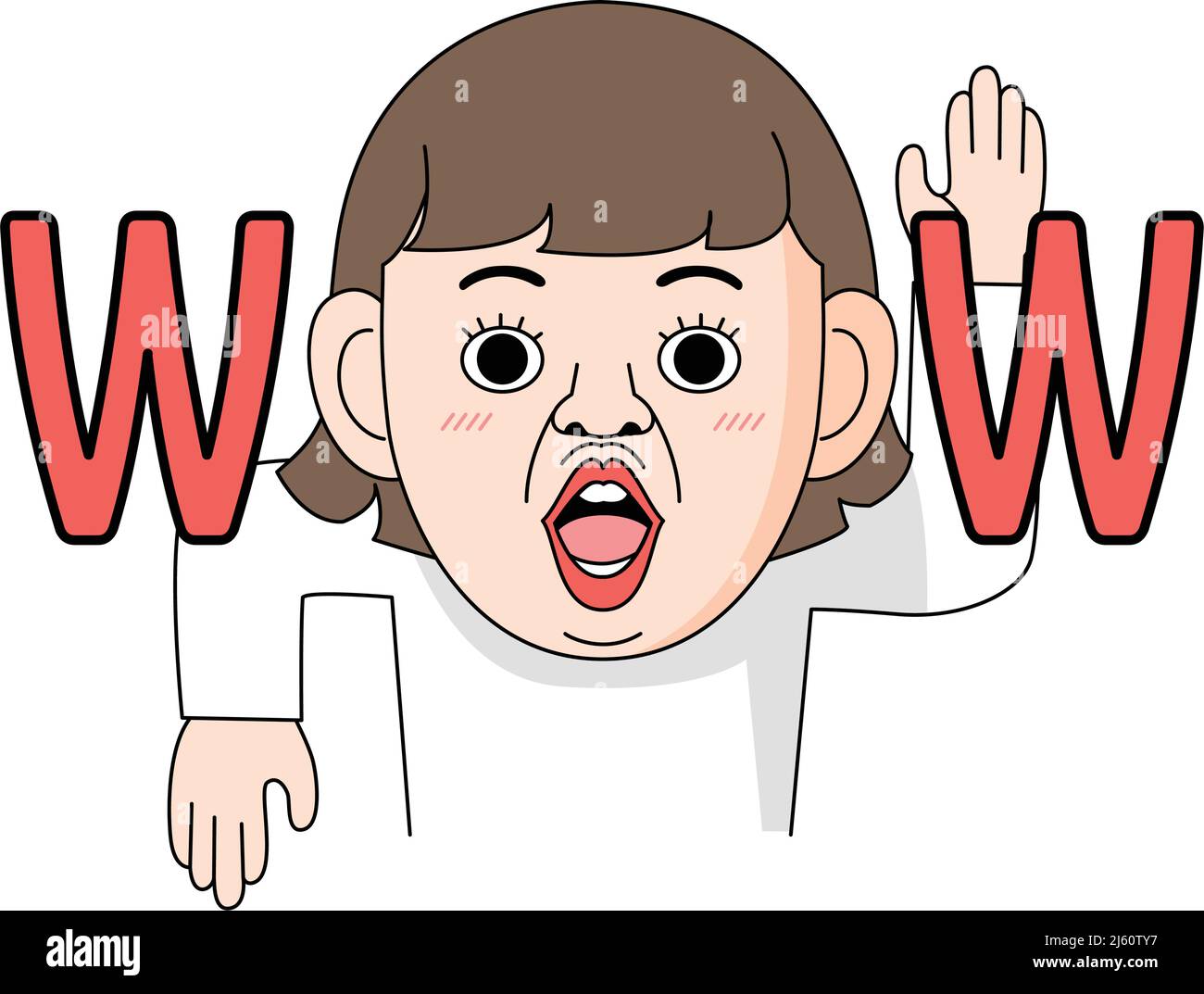 Korean slang, funny trendy word caption in face emoji wow face emoji