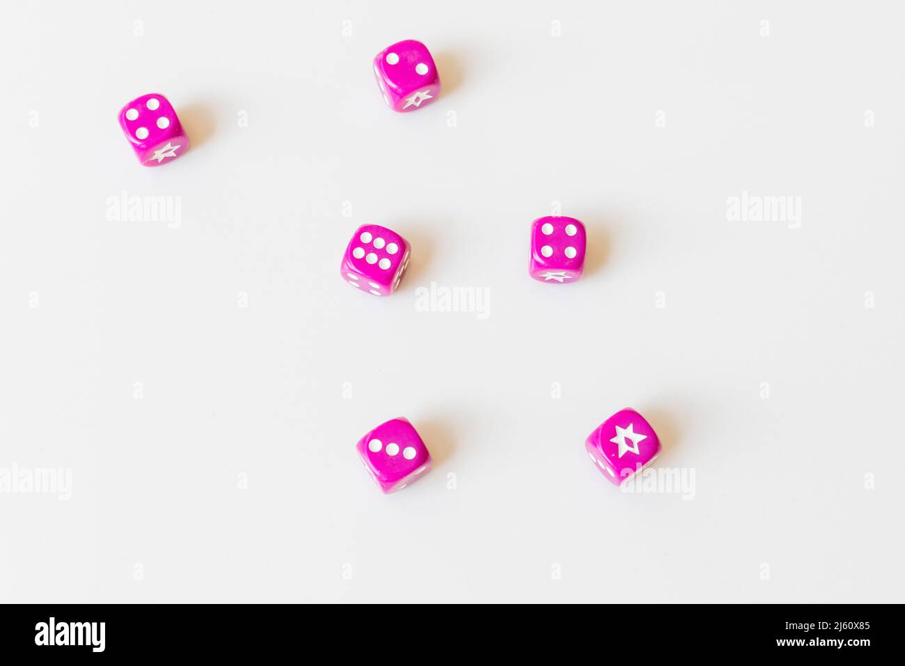 Dices with a random outcome result Stock Photo