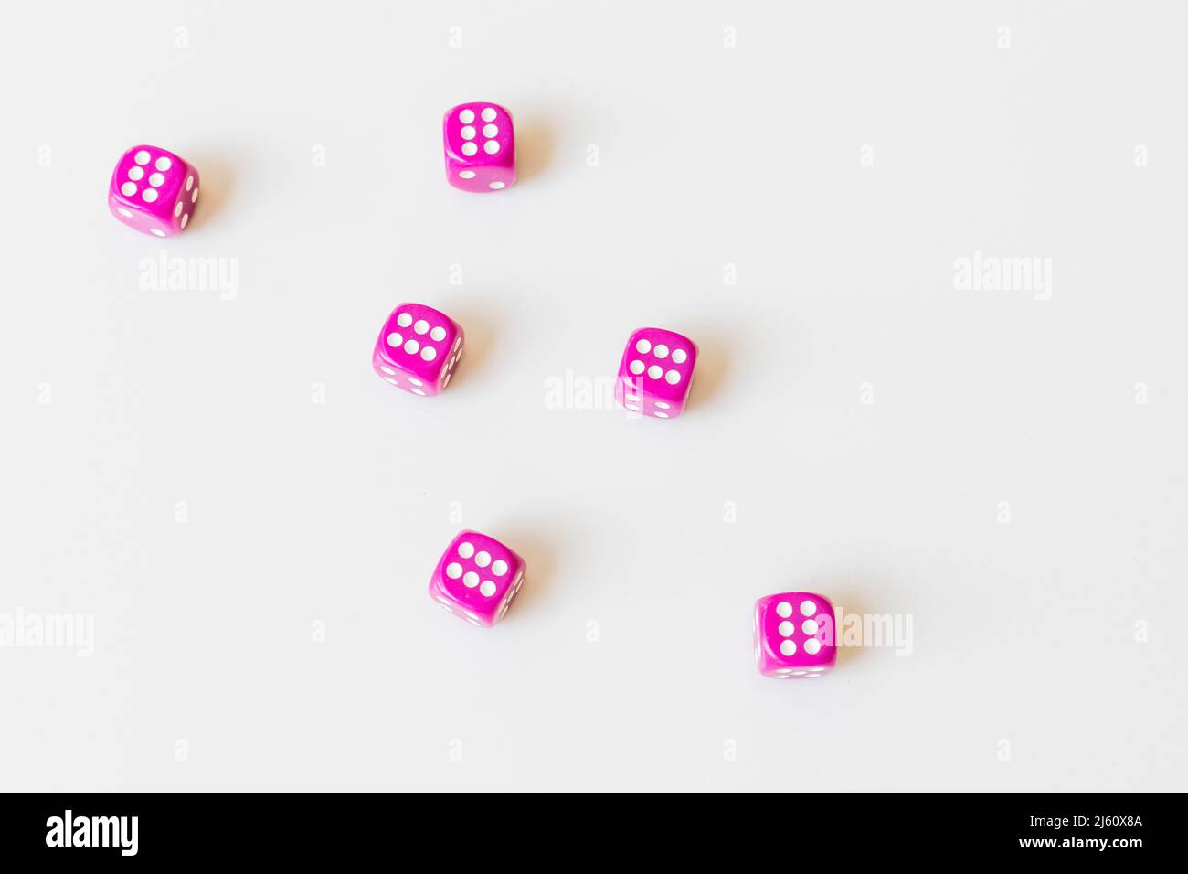All dices with number six with a gambling success concept Stock Photo
