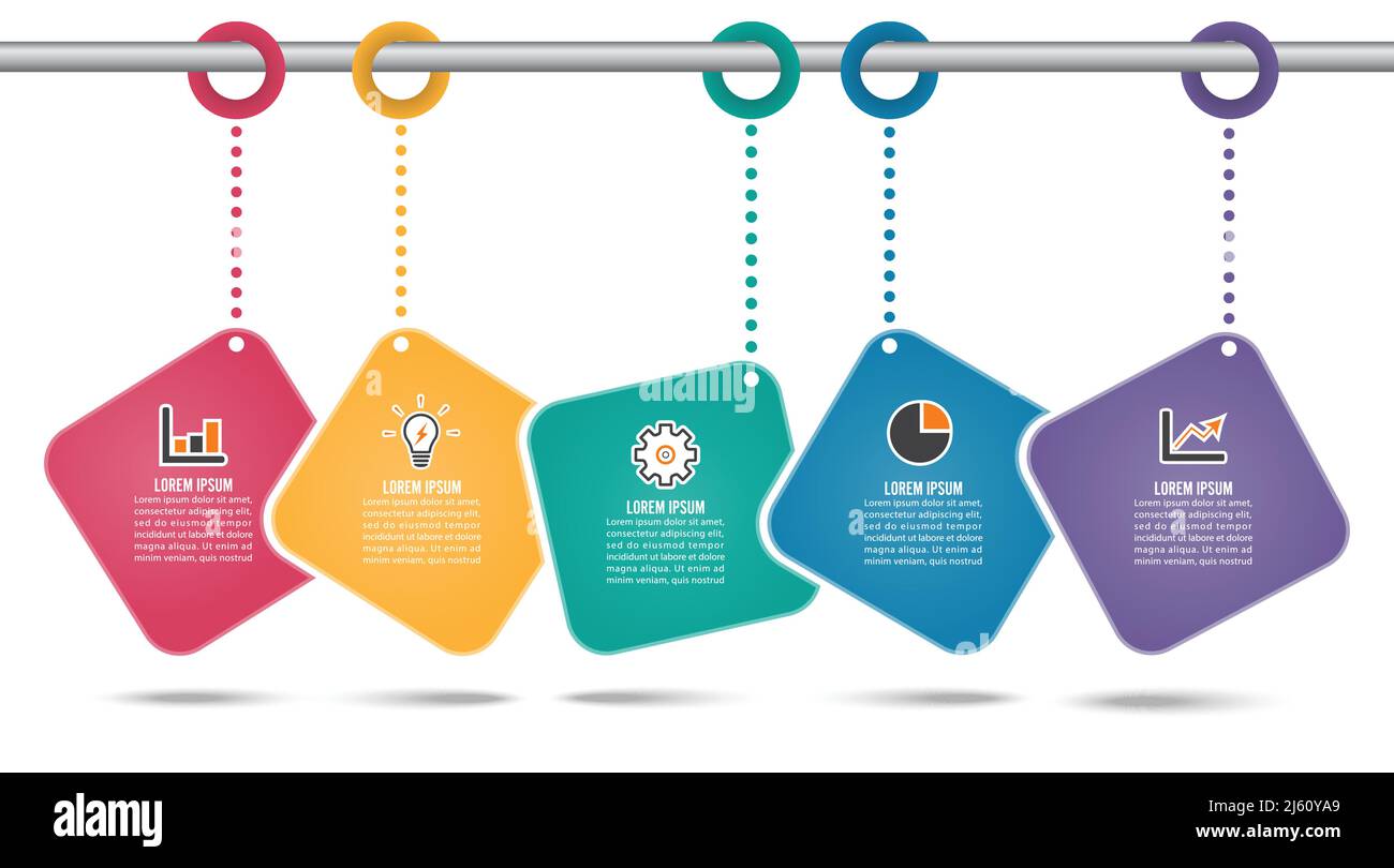 Timeline infographics design template with 5 options, process diagram ...