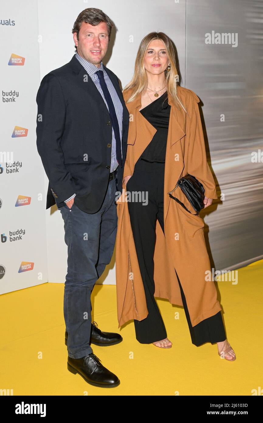 Rome, Italy. 26th Apr, 2022. Nicoletta Romanoff (R) and Federico
