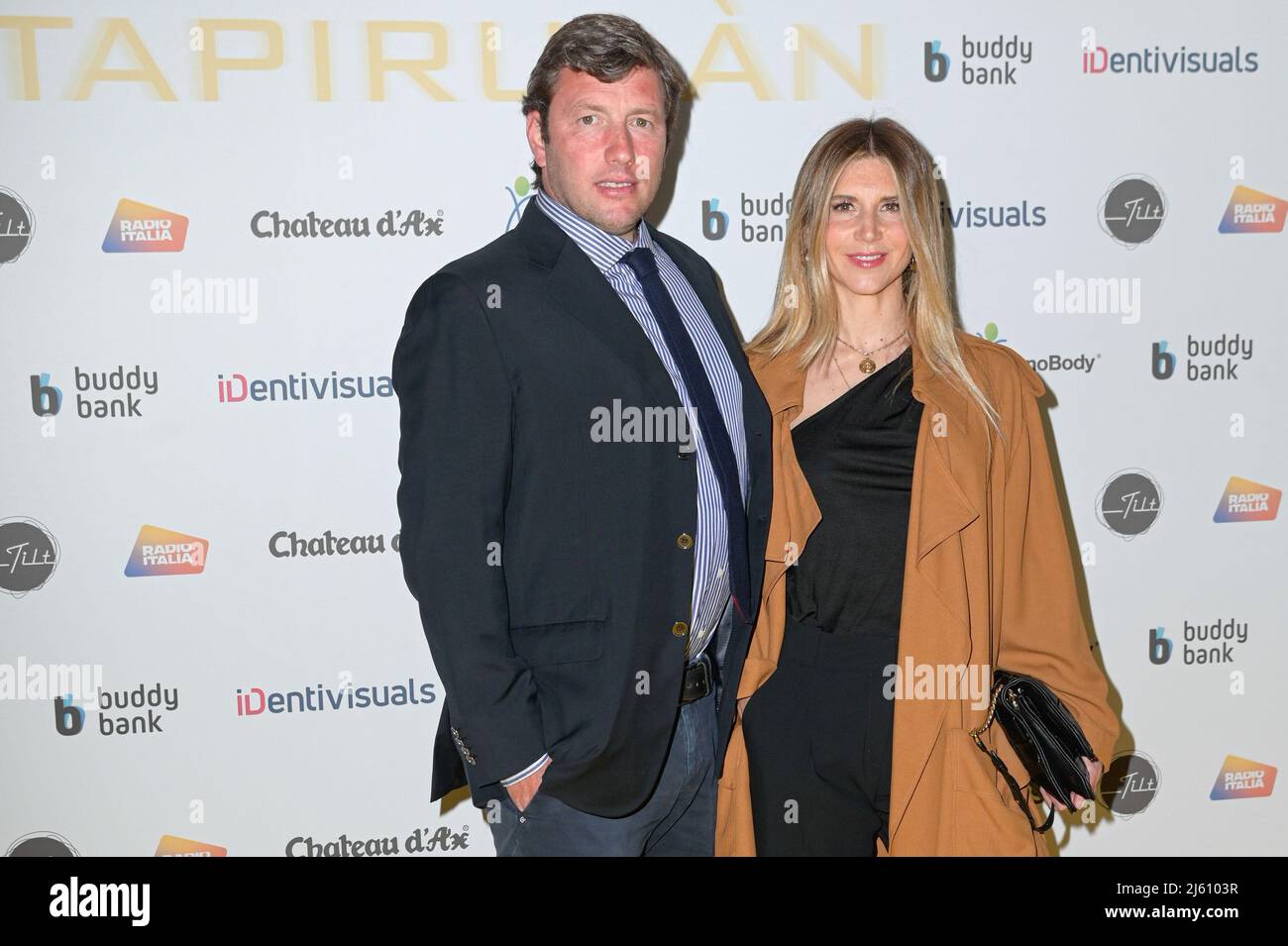Rome, Italy. 26th Apr, 2022. Nicoletta Romanoff (R) and Federico