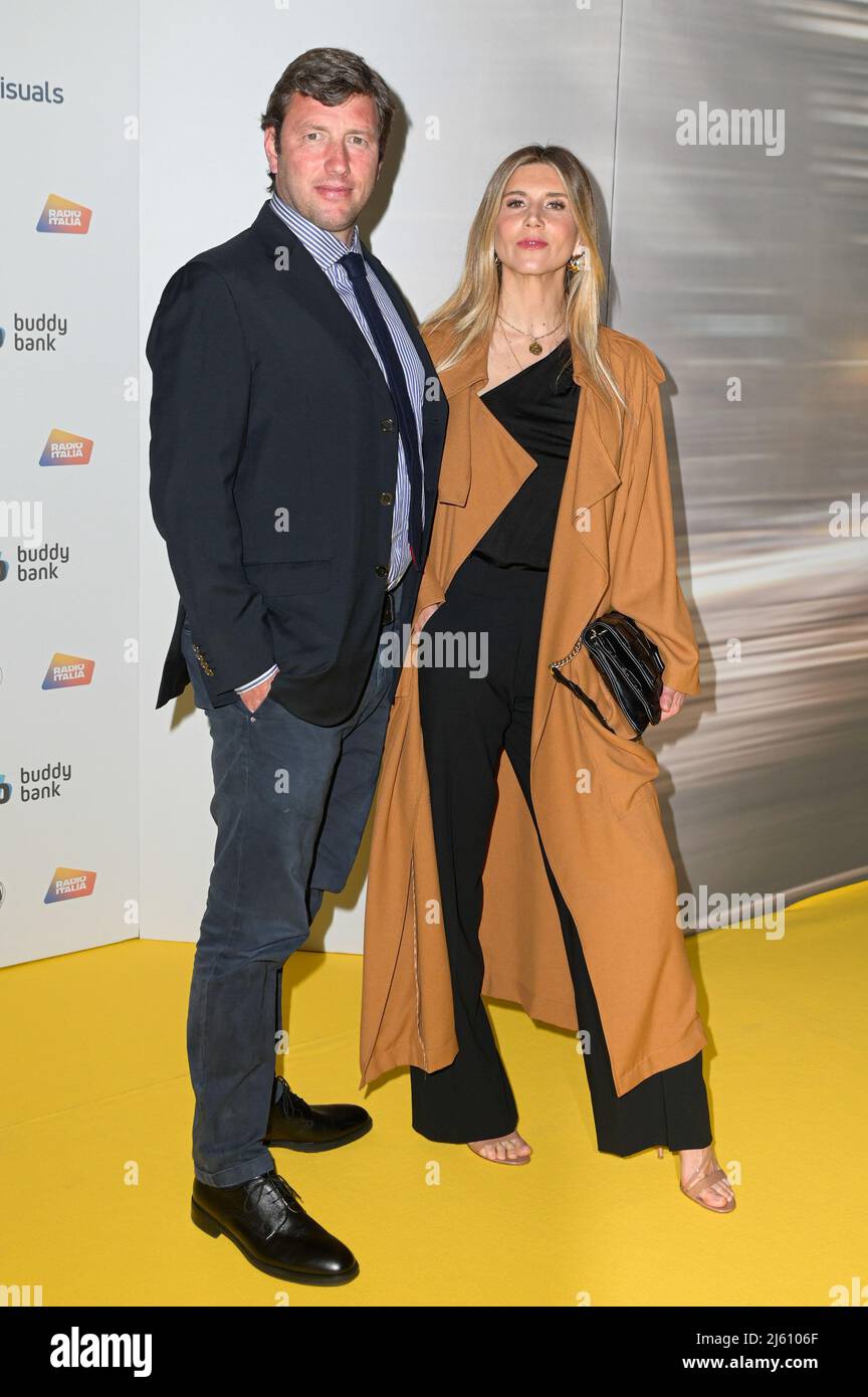 Rome, Italy. 26th Apr, 2022. Nicoletta Romanoff (R) and Federico