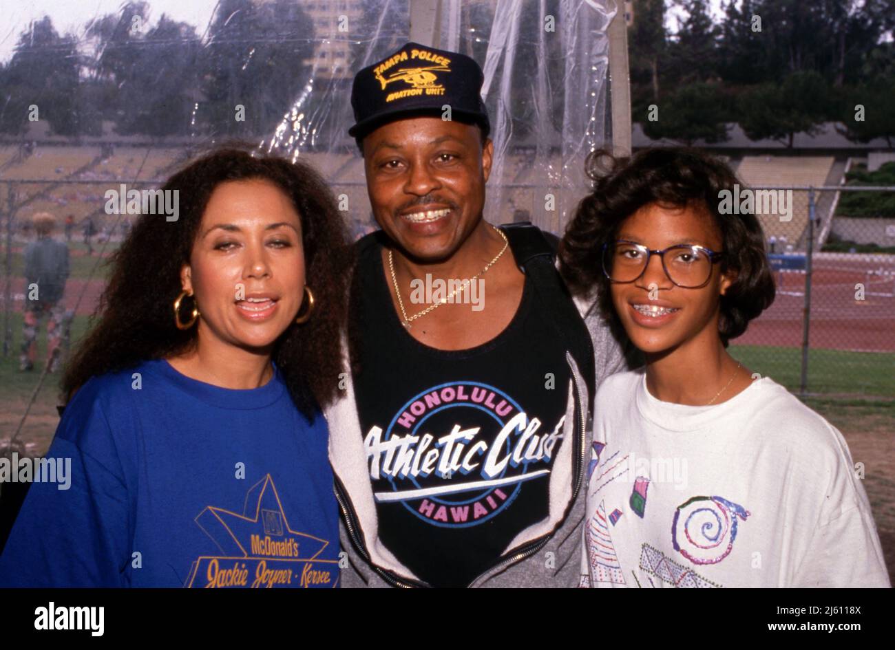 Denise Nicholas with Roger E. Mosley and his daughter Ch'a at the