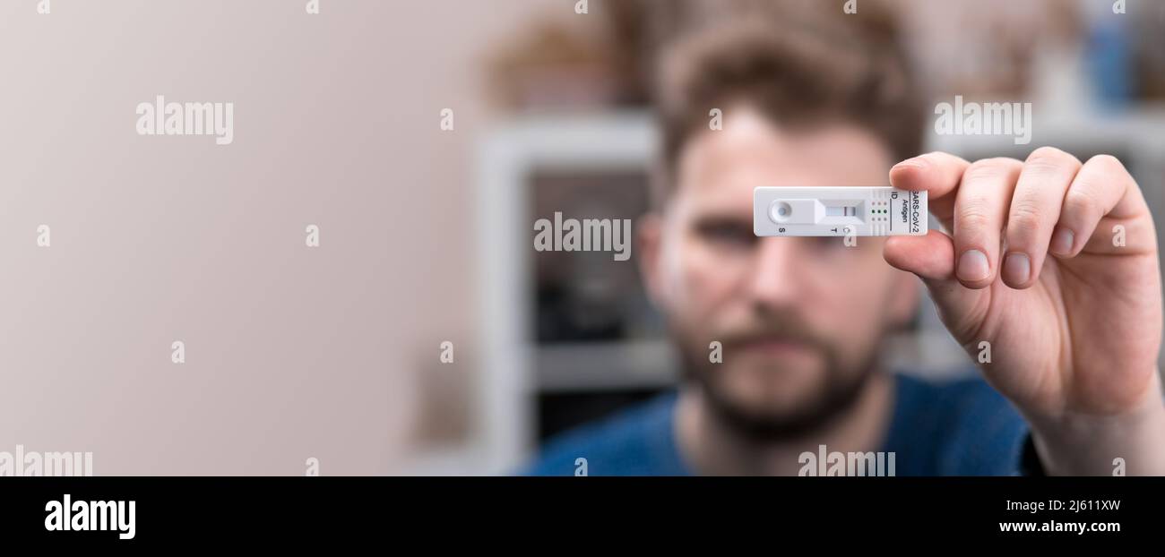 Express corona test. Negative covid antigen test Stock Photo Alamy