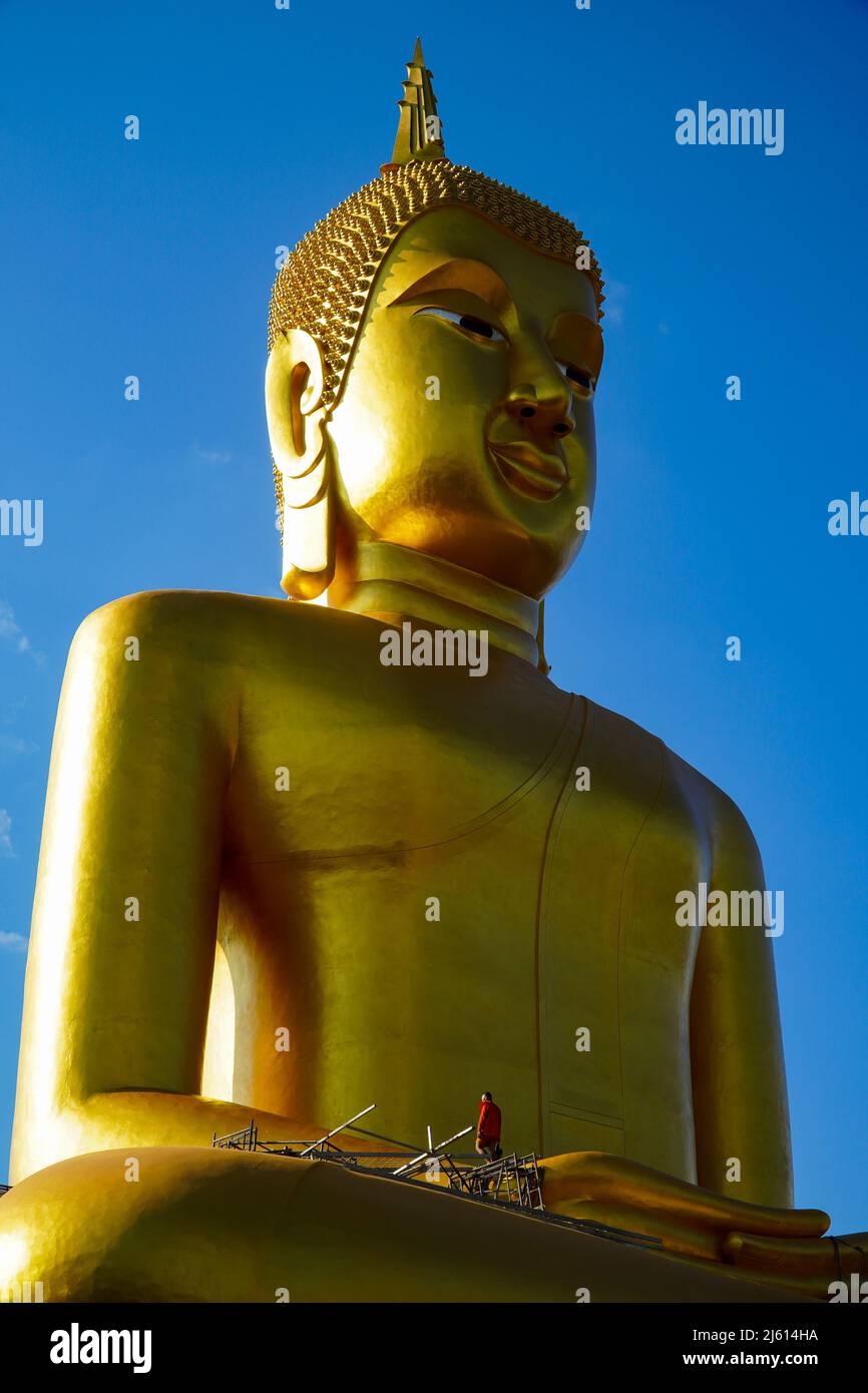 The tallest golden buddha statue in Laos. Wat Tha Xang temple, Vientiane, Laos. Indochina, Southeast Asia, Asia, Asian. Stock Photo