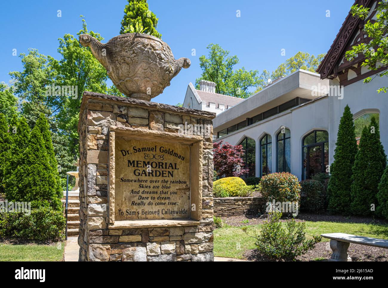 Dr. Samuel Goldman Memorial Garden at the Callanwolde Fine Arts Center in the Druid Hills neighborhood of Atlanta, Georgia. (USA) Stock Photo