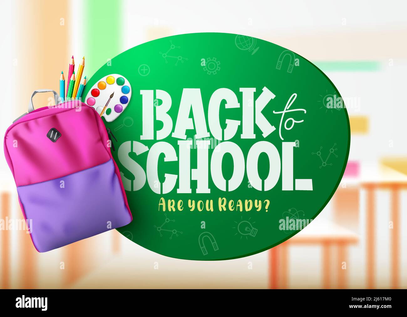 Back to school vector concept design. Back to school text with bag ...