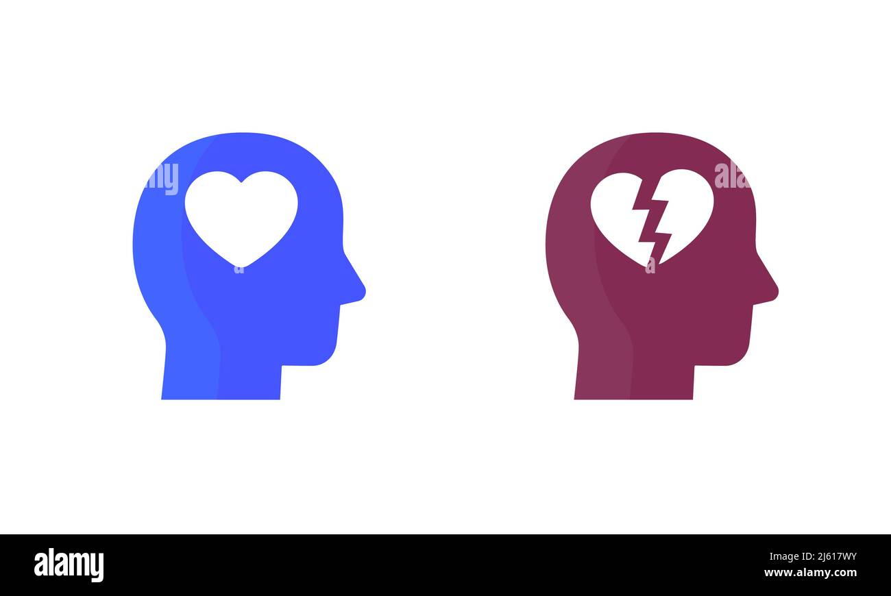 Head and heart vector icons Stock Vector Image & Art - Alamy