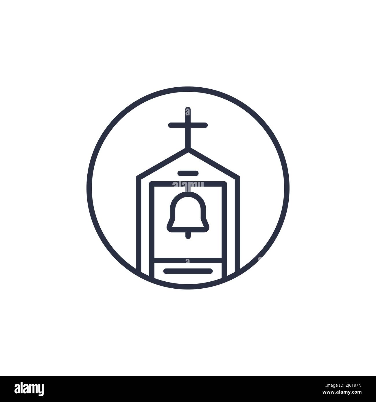 belfry line icon on white Stock Vector