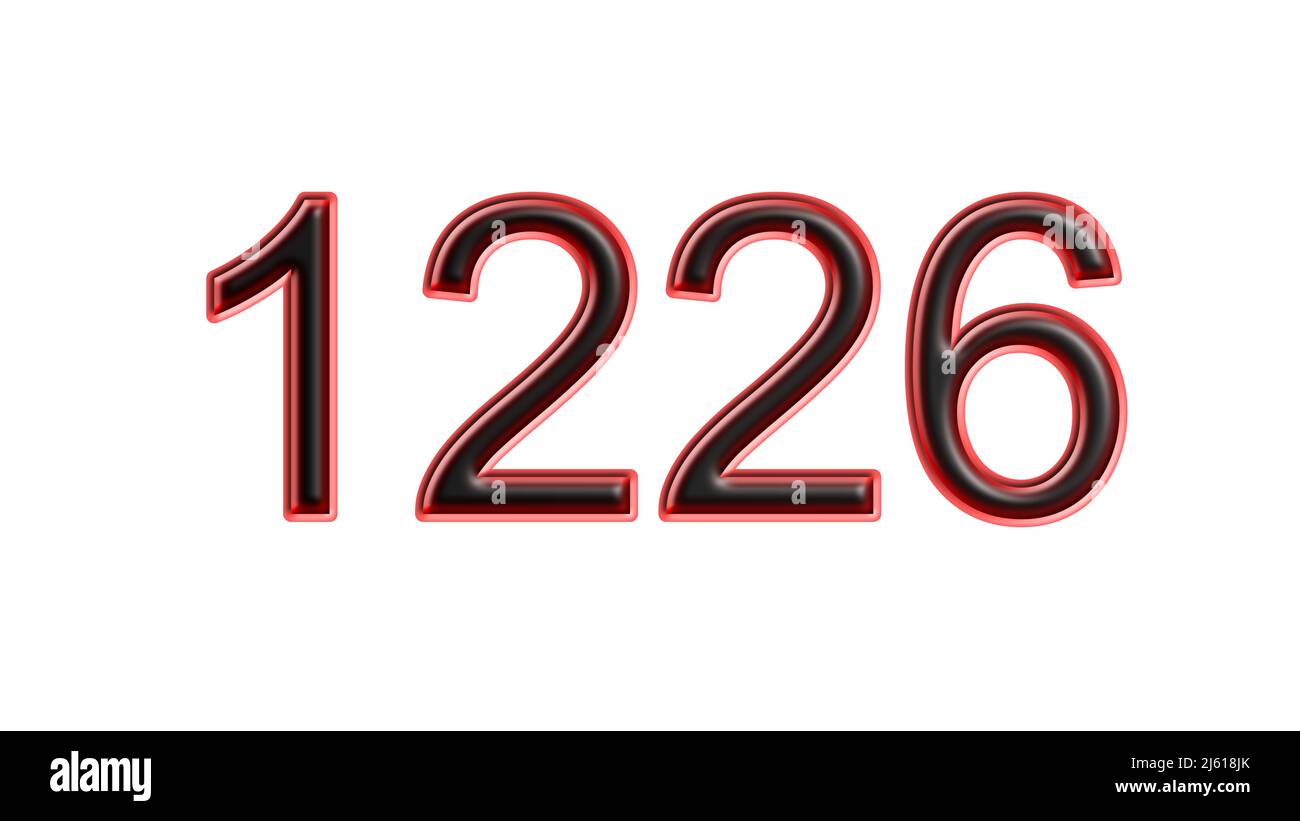 red 1226 number 3d effect white background Stock Photo - Alamy