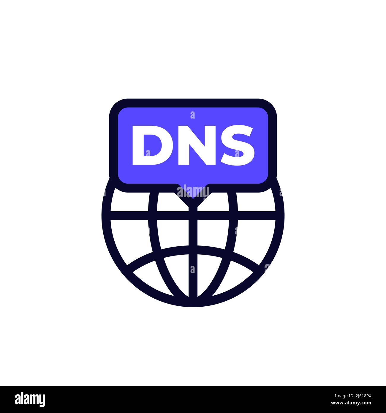 DNS icon on white, Domain Name System Stock Vector