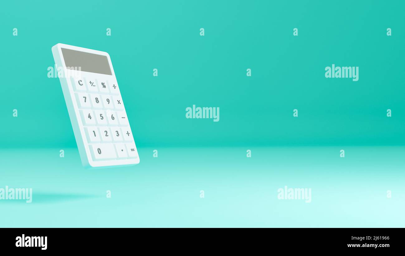 The image of a calculator composed of 3D illustration. Stock Photo