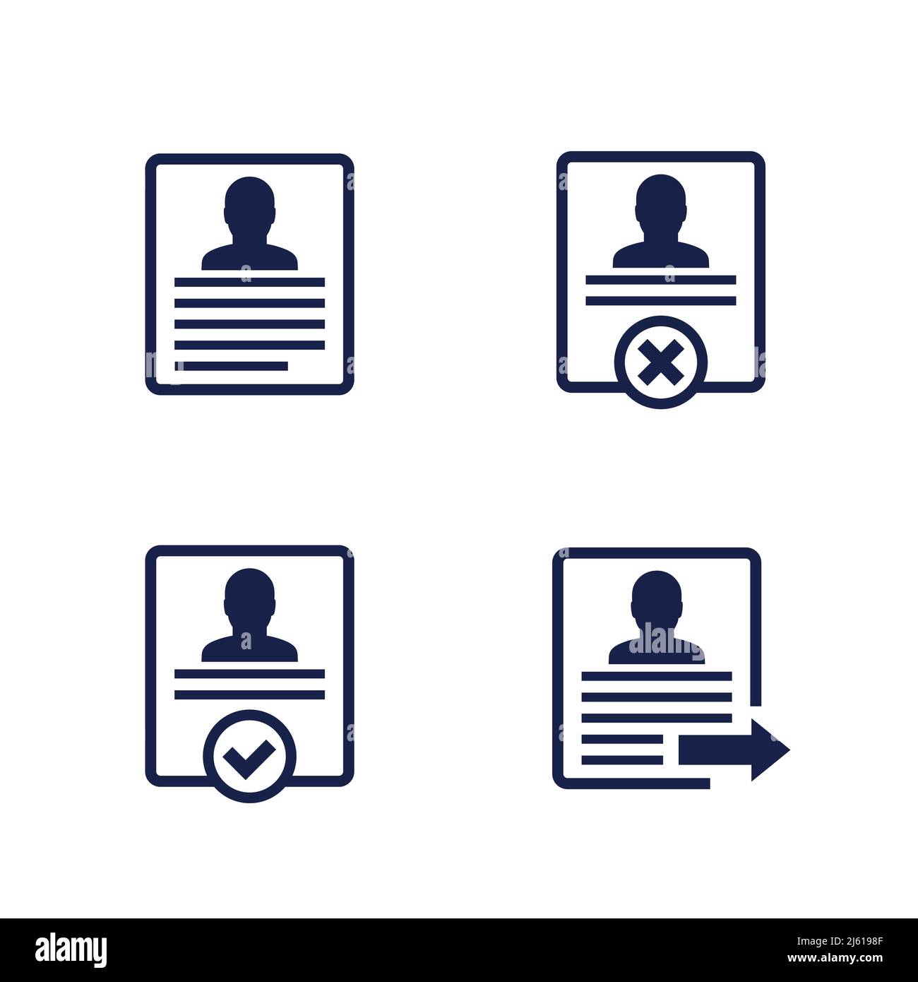 account info, profile, delete personal data icons Stock Vector