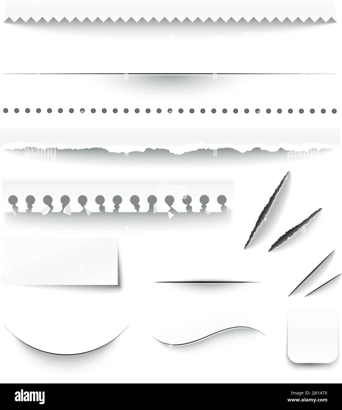 Semitransparent white paper checkered perforated ripped torn jagged cut