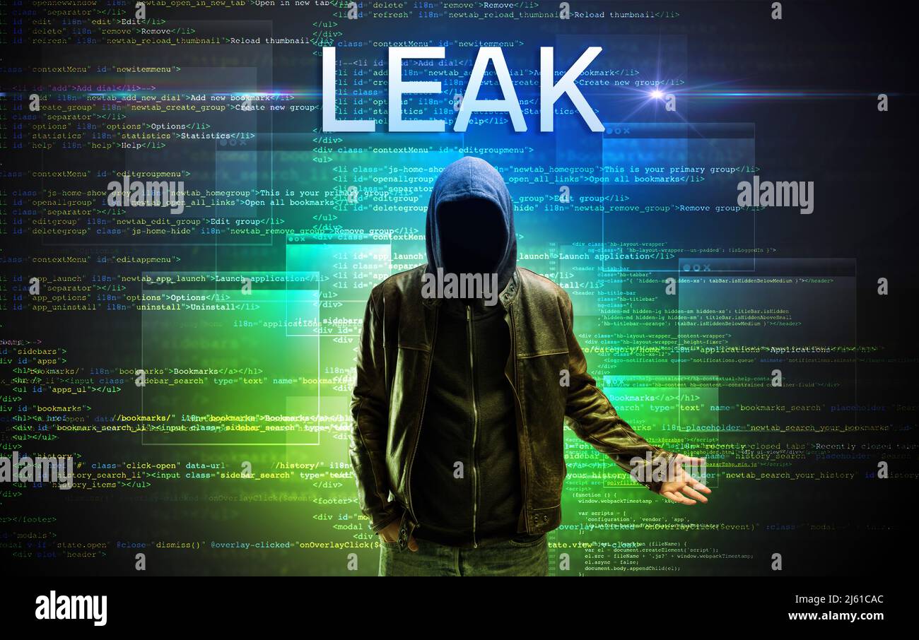 Faceless hacker on code background Stock Photo - Alamy