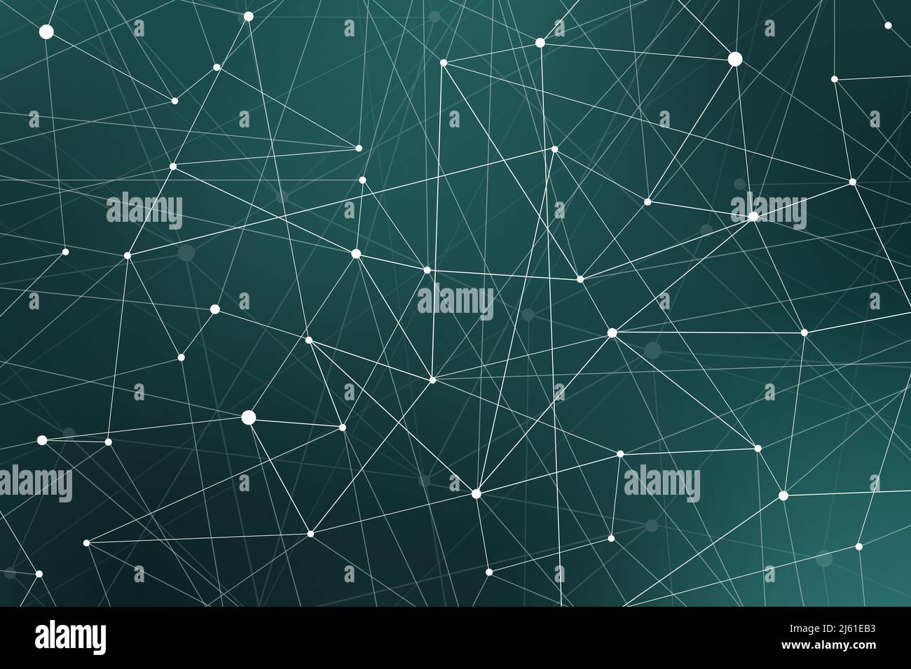 Technology connection abstract lines and dots on dark green background ...