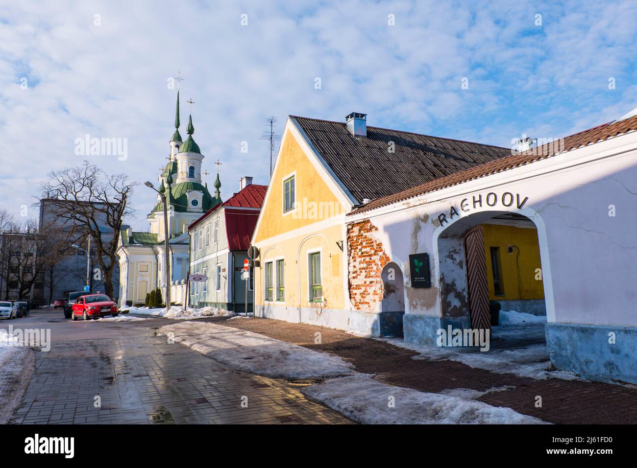 Uus street, central Pärnu, Estonia Stock Photo