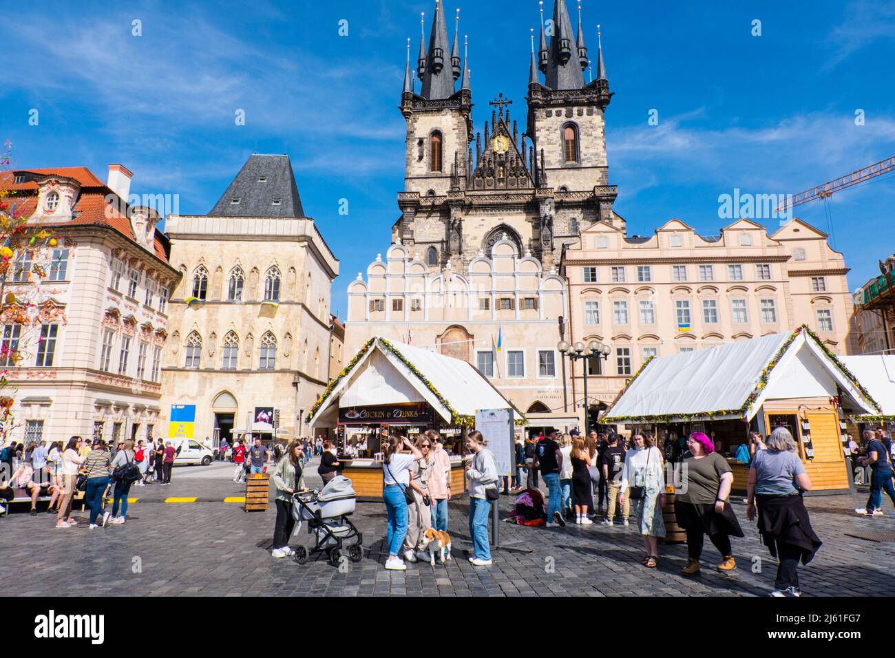 Easter market, Staroměstské náměstí, old town square, Prague, Czech Republic Stock Photo