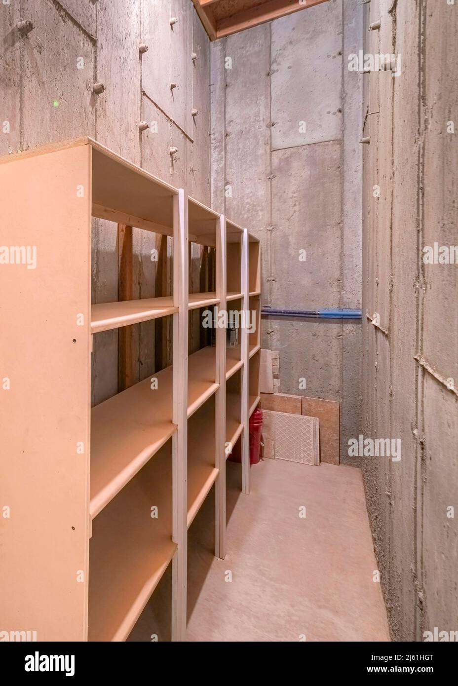 Shelves On Basement Concrete Wall DIY Floating Shelves