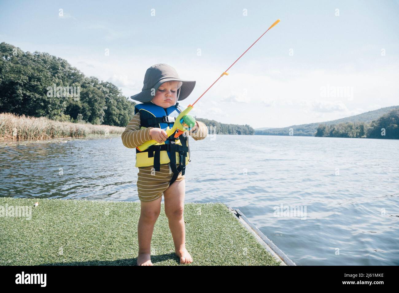 Cute Boy Going Fishing On Summer Stock Photo 769434694