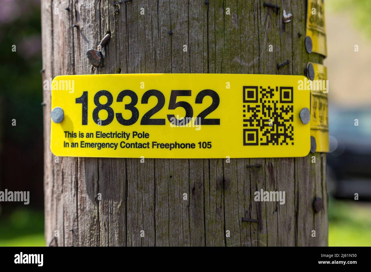 Electricity emergency telephone number hi res stock photography
