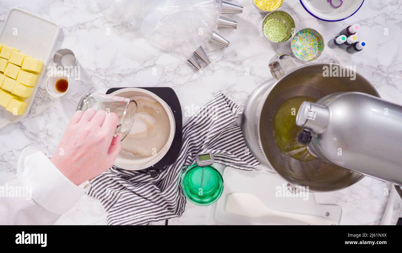 Flat lay step step caramelizing hi-res stock photography and images - Alamy