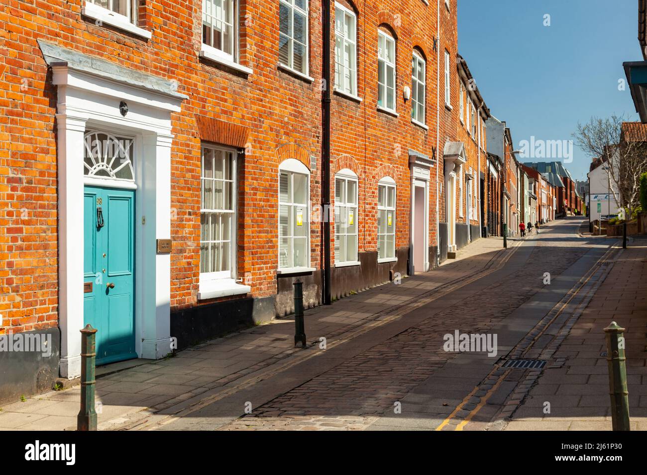 Spring afternoon on Pottergate in Norwich, Norfolk, England. Stock Photo