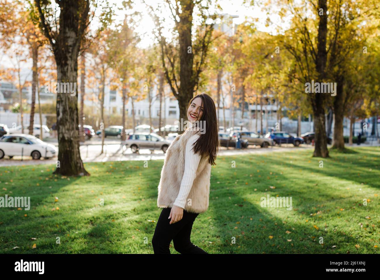 Woman car park happy hi-res stock photography and images - Alamy