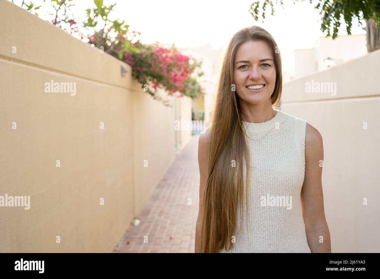 Woman long blond hair portrait hi-res stock photography and images - Alamy